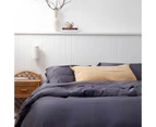 Sienna Living Bamboo Egyptian Cotton Quilt Cover And Fitted Sheet - Charcoal