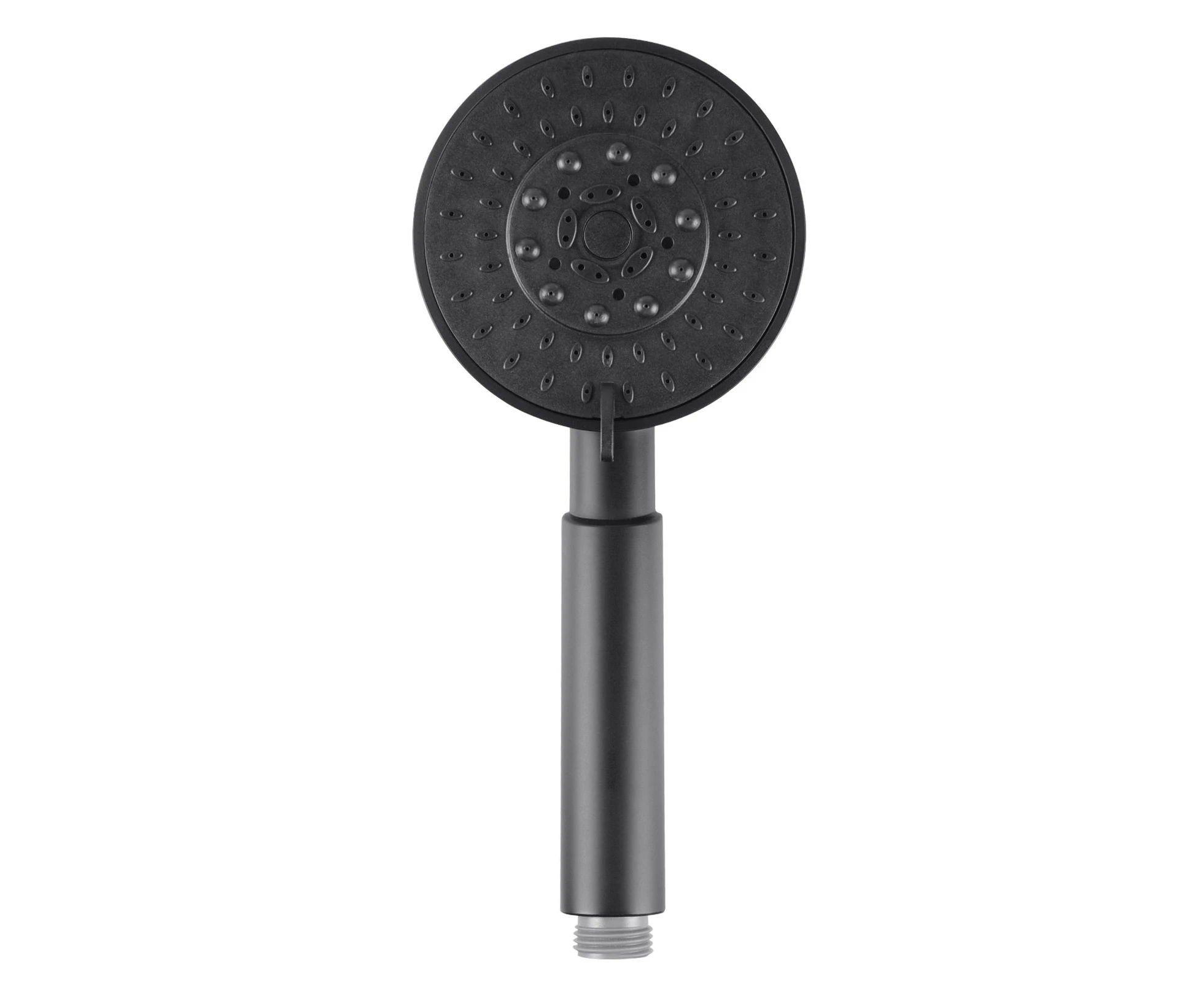 Black 5 Function Round Handheld Shower Spray head with stainless steel hose or pvc