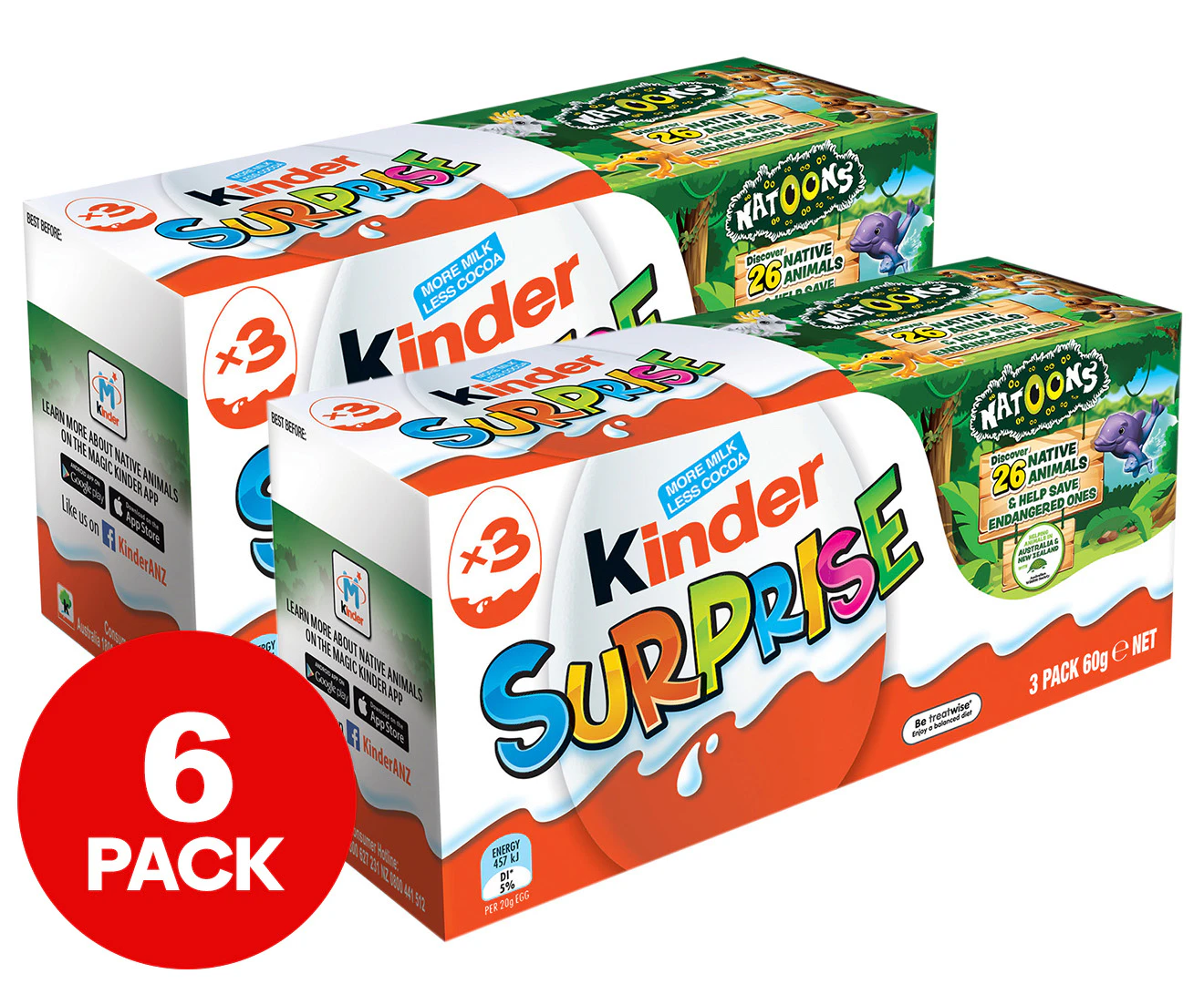 2 x Kinder Surprise Eggs 60g 3pk