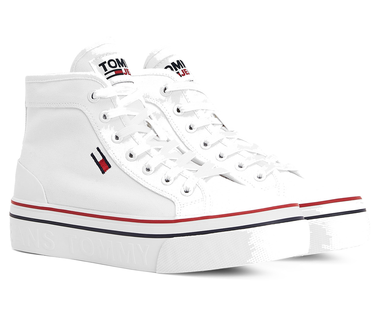 Tommy Hilfiger Women's Mid-Top Flatform Sneakers - White | Catch.co.nz