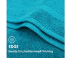 Justlinen-luxe Luxury Cotton 2 Piece Hand Towels and 2 Piece Face washers Set - Teal