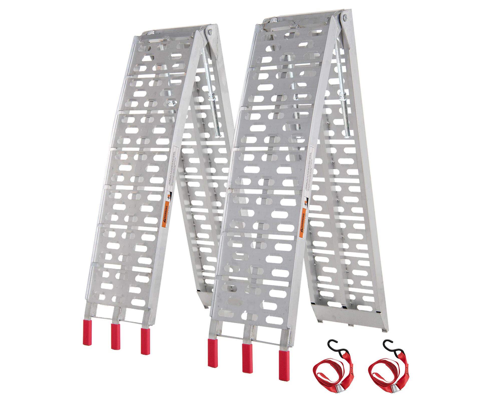 2pcs 1360KG Motorcycle Loading Ramp 2.3M Aluminum Folding Ramps Truck Tailgate Ramp Trailer