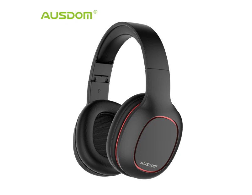 Ausdom M09 Bluetooth Foldable Over-Ear Wired Wireless Headphones - Black