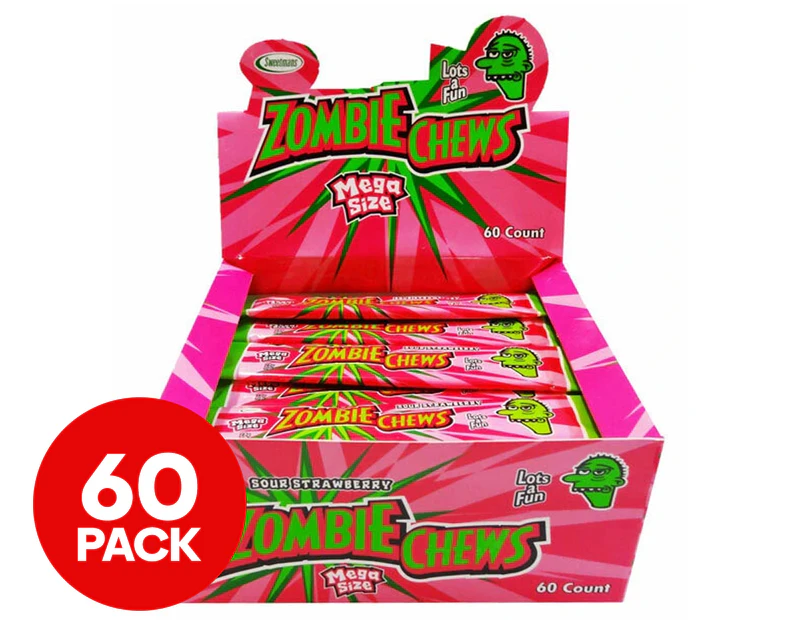 60 x Zombie Chews Strawberry 28g