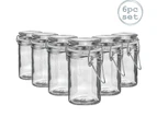 Argon Tableware Glass Spice Jars with Airtight Clip Lid - 70ml Set - White Seal - Pack of 6