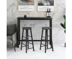 Costway 3PC High Bar Table Stools Set, Modern Dining Table and Chairs, Pub Cafe Kitchen Home Furniture, Black