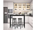 Costway 3PC High Bar Table Stools Set, Modern Dining Table and Chairs, Pub Cafe Kitchen Home Furniture, Black