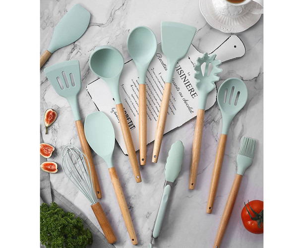 Kitchen Utensils Set 11Pcs Silicone Non-stick Barreled Cooking