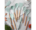 NOVBJECT 12pcs/set Non-Stick Silicone Kitchen Utensil Spatula Spoon Cooking Tool Cookware