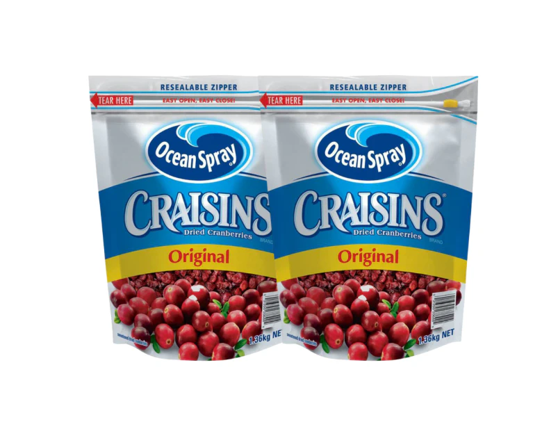 2 x Ocean Spray Craisins Original Dried Cranberries 1.36KG