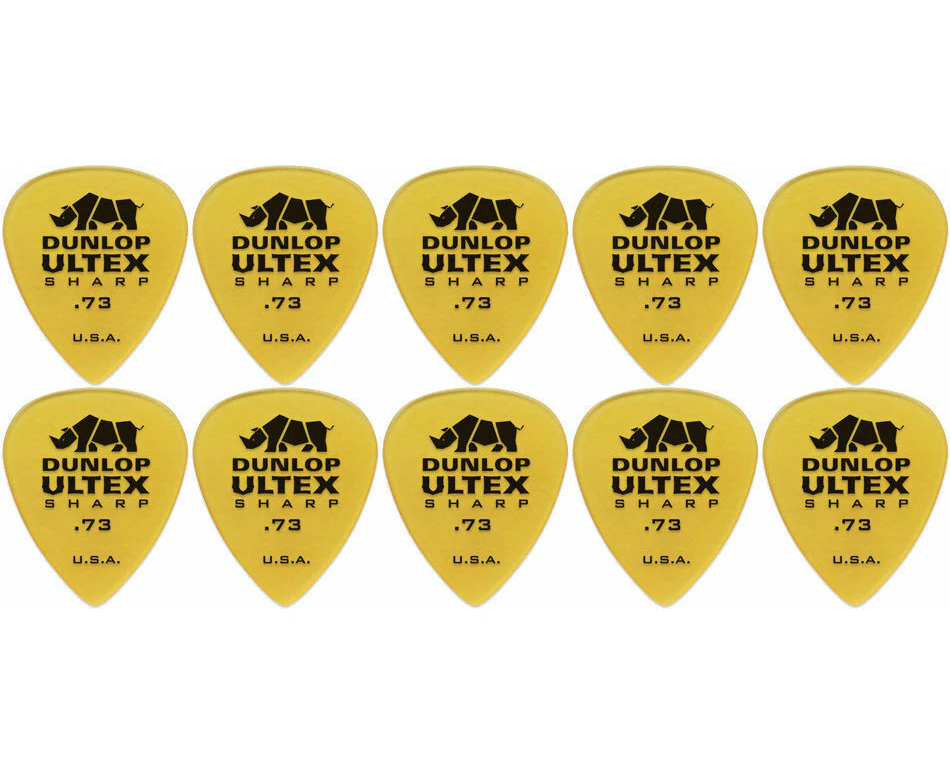 10 x Jim Dunlop Ultex Sharp .73MM Gauge Guitar Picks 433R Plectrums, Pack