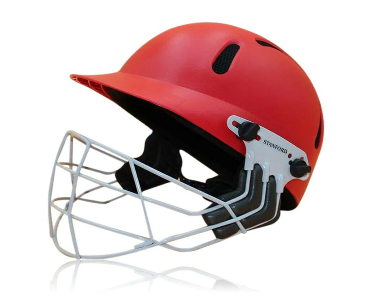 Buffalo Sports Platinum Cricket Helmet - BSI Compliant Red