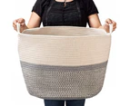 MadeSmart Extra Large Cotton Rope Woven Basket Clothes Storage Basket with Handles