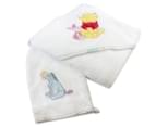 Bubba Blue Winnie The Pooh Hooded Towel & Wash Mitt Set - White/Multi 3