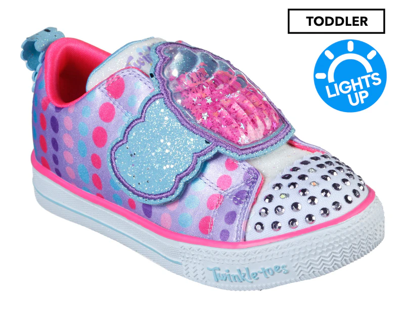 Skechers Toddler Girls' Shuffle Lites Sparkle Treats Sneakers - Lavender/Multi