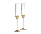 Wedgwood Vera Wang Love Knots Gold Giftware Toasting Flute Pair