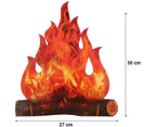 Bestier 3D Decorative Cardboard Bonfire Center Artificial Fire Fake Flame Paper Party Decoration -Red Orange
