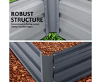 Home Ready 2 Set Raised Garden Bed Galvanised Steel Planter Grow Veggie Plant Flowers 120 x 90 x 30cm - Grey