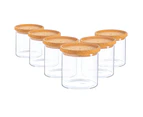 Argon Tableware Glass Storage Jars with Cork Lids - Modern Contemporary Kitchen Food Storage Canister - 550ml - Pack of 6