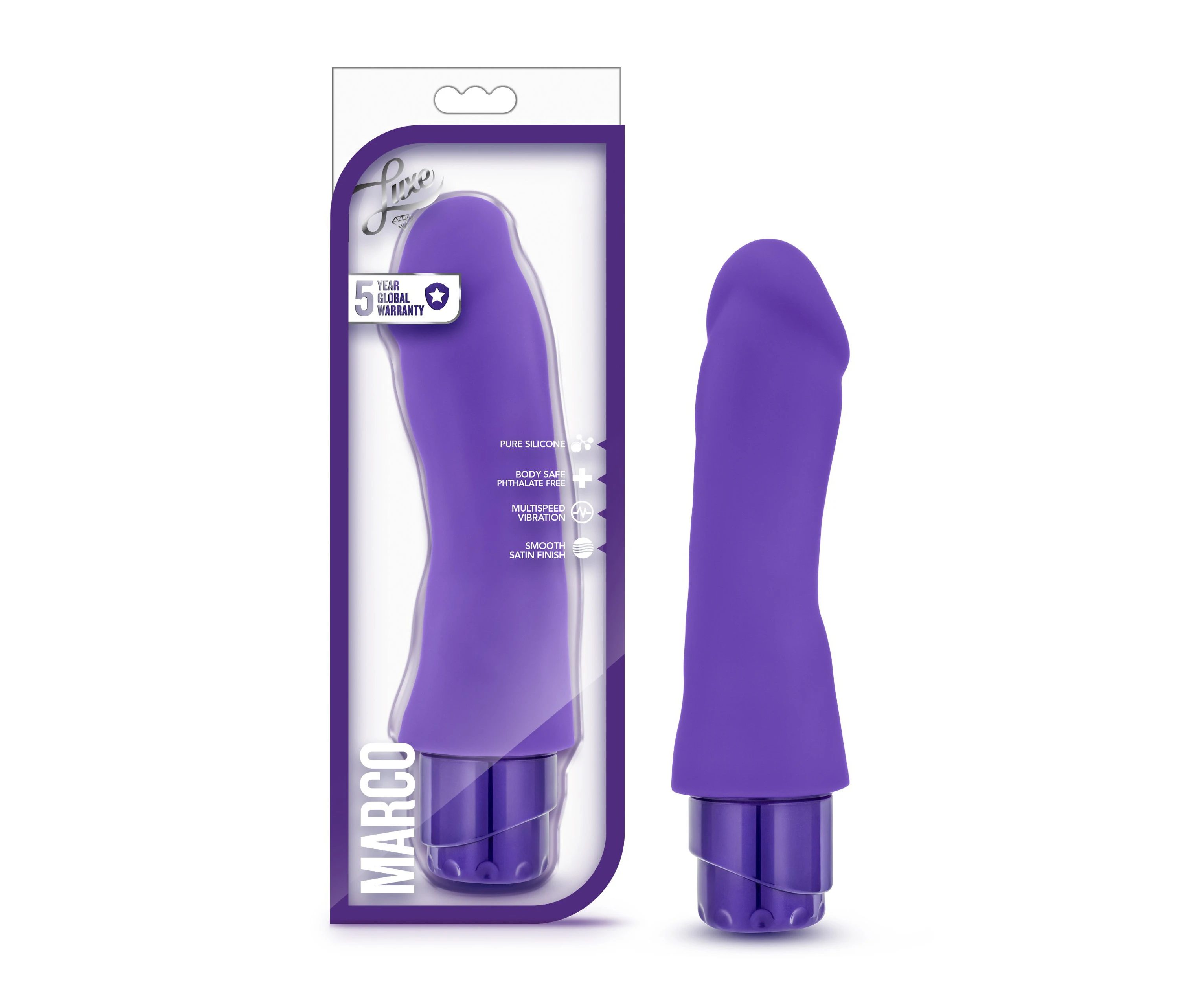 Luxe Marco Girthy Multi Speed Vibrator - Purple