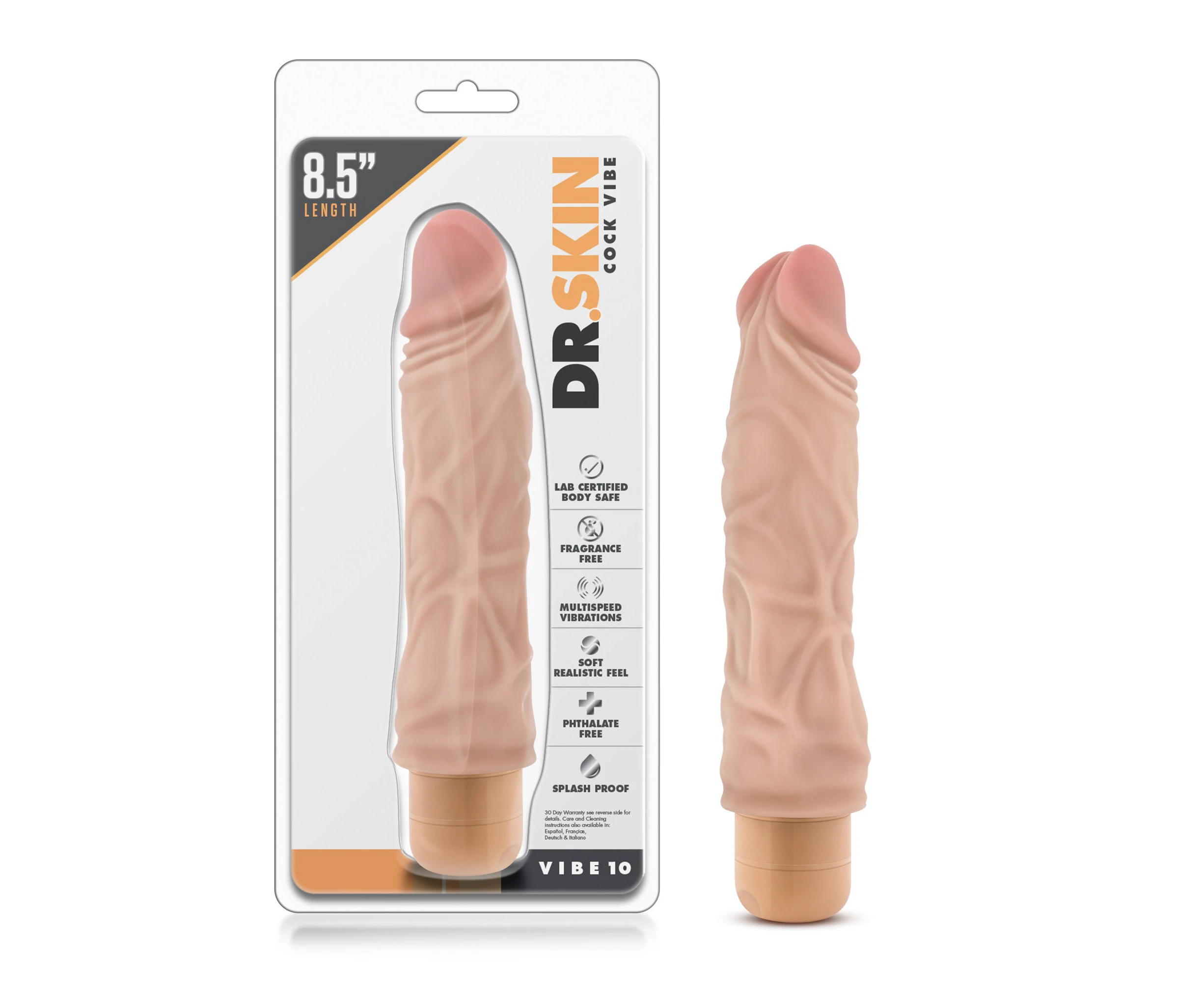 Dr Skin Cock Vibe 10 Vibrating Cock Beige