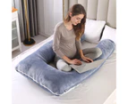 Advwin 53" U Shaped Full Body Support Pillow For Pregnant Women Grey