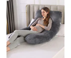 Advwin 53" U Shaped Full Body Support Pillow For Pregnant Women Black