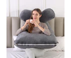 Advwin 53" U Shaped Full Body Support Pillow For Pregnant Women Black