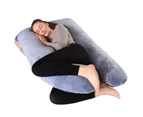 Advwin 55" U Shaped Full Body Support Pillow For Pregnant Women Grey