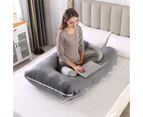 Advwin 55" U Shaped Full Body Support Pillow For Pregnant Women Black