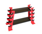 Compact Solid Metal Kettlebell Dumbbell Rack Storage Stand Home Gym Red 200KG