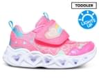 Skechers Toddler Girls' S Lights Heart Lights Sneakers - Hot Pink/Multi 1
