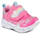 Skechers Toddler Girls' S Lights Heart Lights Sneakers - Hot Pink/Multi 2