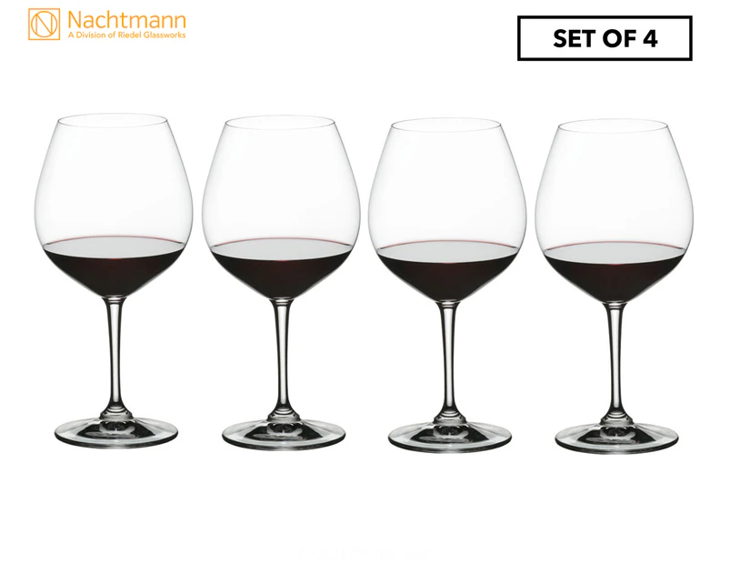 Set of 4 Nachtmann ViVino Burgundy Glass Set - Clear
