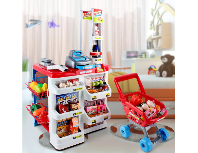 24 Piece Kids Super Market Toy Set - Red & White
