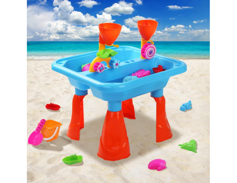 23 Piece Kids Water and Sand Activity Play Table Set