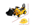 Kids Ride On Car Construction Vehicle Bulldozer Yellow with Helmet