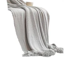 130cm X 200cm Warm Cozy Knitted Throw Blanket Cream