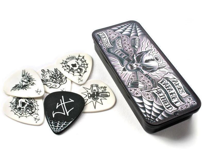 Dunlop James Hetfield Pick Tin Papahet + 6 Guitar Picks *New* Metallica