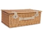West Avenue 4-Person Wicker Insulated Picnic Basket w/ Blanket 4