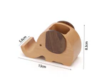 MadeSmart Elephant Wooden Pen Cup Pencil Holder for Desk Decor Desk Organizer with Cell Phone Stand