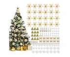 Christmas Tree Decorations 120Pcs Flowers Artificial - Gold