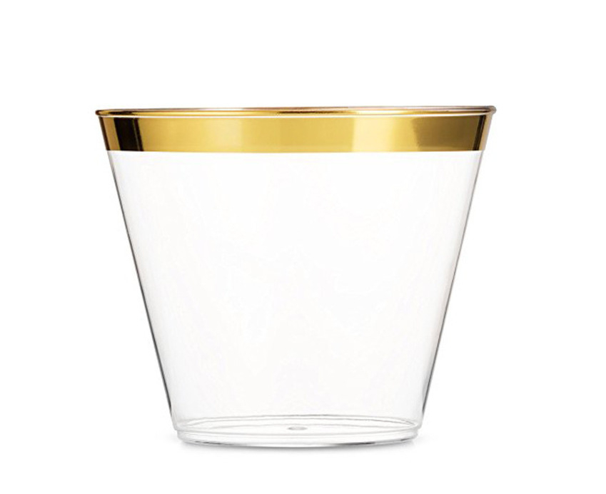 Elegant Gold Rimmed 6 Ounce Clear Plastic Champagne Flutes Fancy Disposable Cups with Gold Rim Perfect for Holiday Party Wedding and Everyday Occasions 50 Pack 