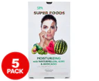 Spascriptions Super Foods Moisturising Sheet Masks 5pk