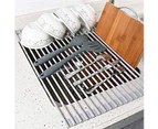 MadeSmart Over The Sink Multipurpose Roll-Up Dish Drying Rack 52*33CM-Gray