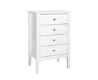 Artiss 4 Chest of Drawers Dresser Tallboy Storage Cabinet White