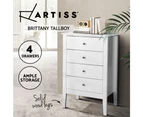 Artiss 4 Chest of Drawers Dresser Tallboy Storage Cabinet White