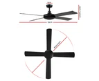 Devanti 52'' Ceiling Fan Wooden Blades Fans with Remote Control Timer 1300mm