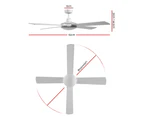 Devanti 52'' Ceiling Fan Wooden Blades Fans with Remote Control Timer White