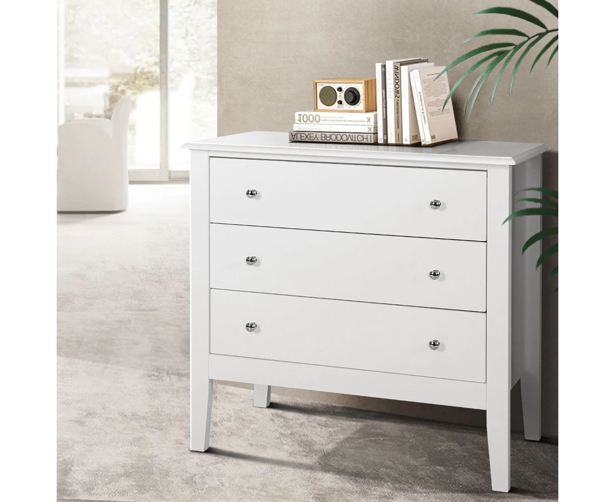 Artiss 3 Chest of Drawers  - BRITTANY White